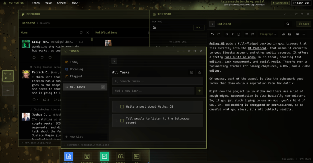Aether OS: ένα ολόκληρο desktop μέσα στον browser, χτισμένο πάνω στο AT Protocol