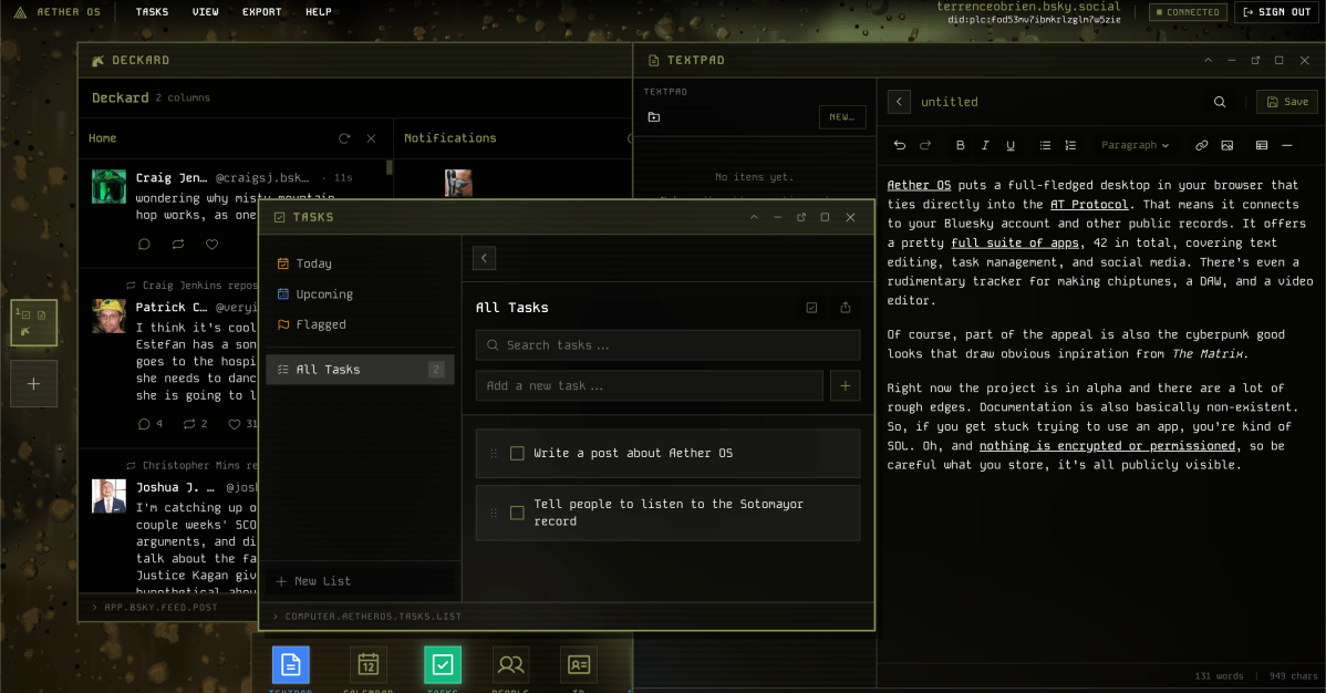 Aether OS: ένα ολόκληρο desktop μέσα στον browser, χτισμένο πάνω στο AT Protocol